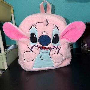 Cute Pink Stitch Plush Backpack
